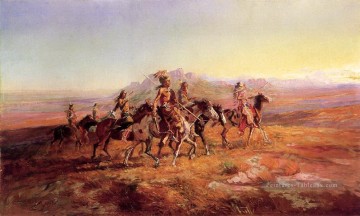 parti de la guerre rivière soleil 1903 Charles Marion Russell Peinture à l'huile